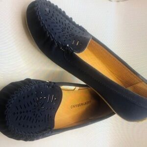 Lucky brand flats ajaia slip on navy blue loafers women’s shoes
